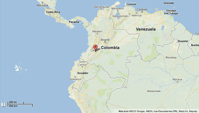 Páez map. Coordinates viaWALS Online